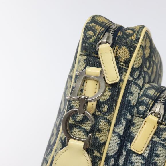 DIOR Trotter Canvas Shoulder Bag Navy Gold - Picture 14 of 16